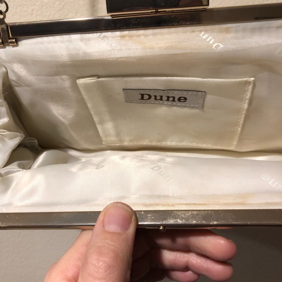 Dune London gold satin purse with gold chain, clutch for evening, mini size - Picture 2 of 6